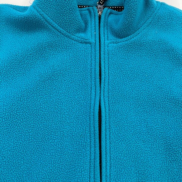 Coldwater Creek Fleece Jacket Women's Small Size 8 1/4 Zip Teal Slip Pockets - Picture 3 of 6